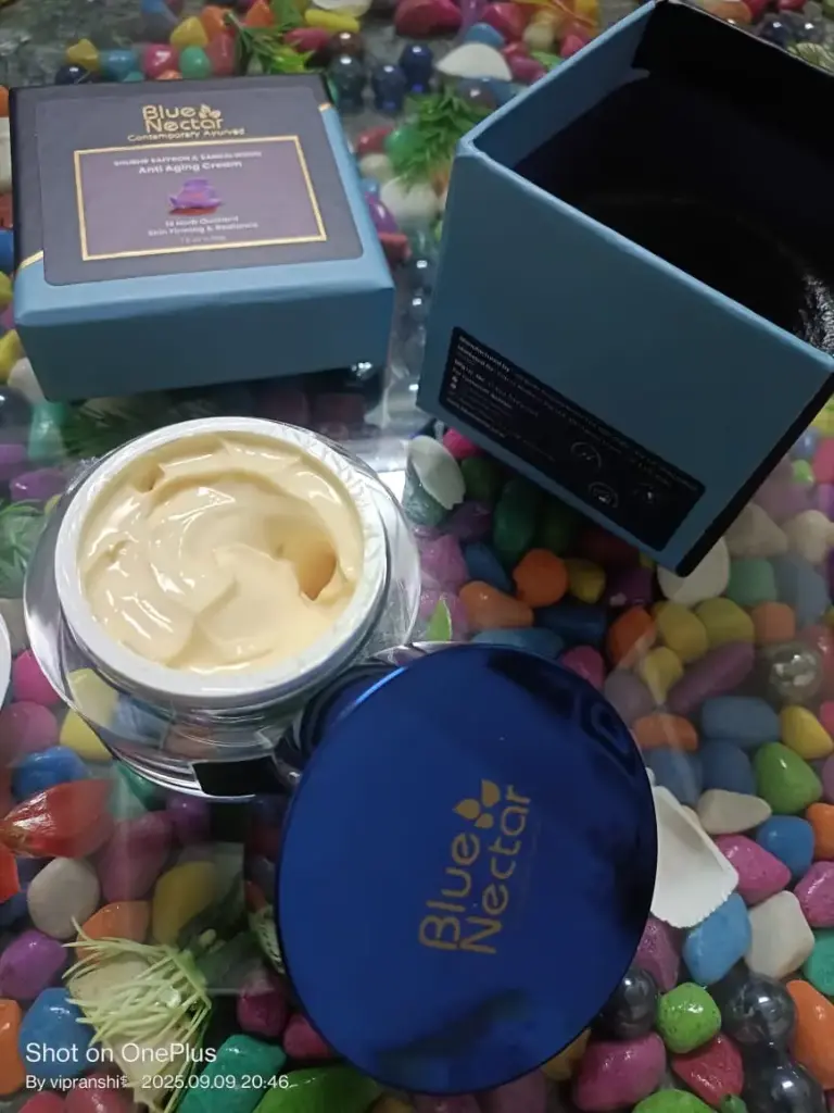 Blue Nectar Shubhr Saffron & Sandalwood Anti-Aging Cream (50g)